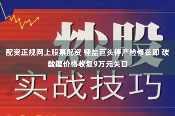 配资正规网上股票配资 锂盐巨头停产检修在即 碳酸锂价格收复9万元关口